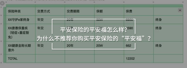 小編版平安險