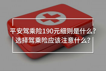 平安駕乘險190元細則