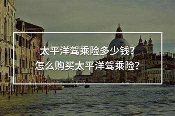 太平洋駕乘險多少錢