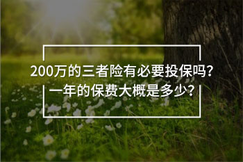 200萬的三者險有必要投保嗎