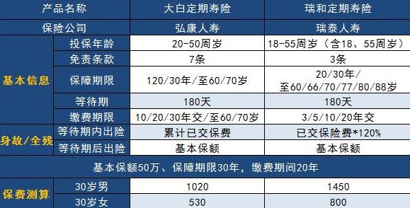 大白定期壽險