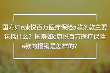 國壽如e康悅百萬醫(yī)療保險a款條款