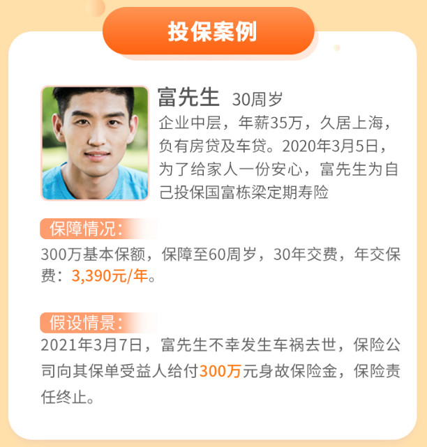 國富人壽國富棟梁定期壽險案例介紹