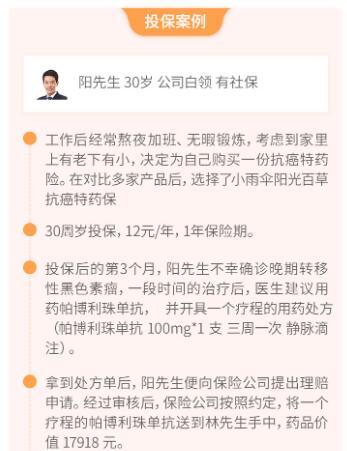 陽光百草抗癌特藥保條款詳解