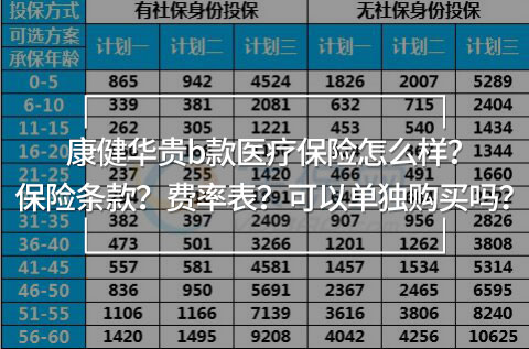 康健華貴b款醫(yī)療保險