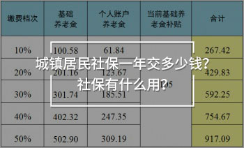 城鎮(zhèn)居民社保一年交多少錢