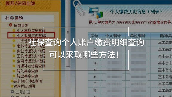 社保查詢個人賬戶繳費明細(xì)查詢方法有哪些！