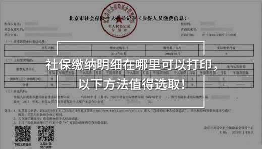 社保繳納明細在哪里可以打印，以下方法值得選取！