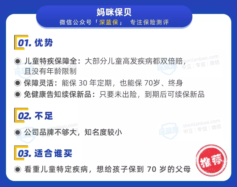 兒童重疾險榜單