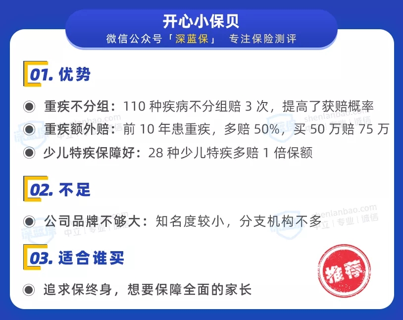 兒童重疾險榜單