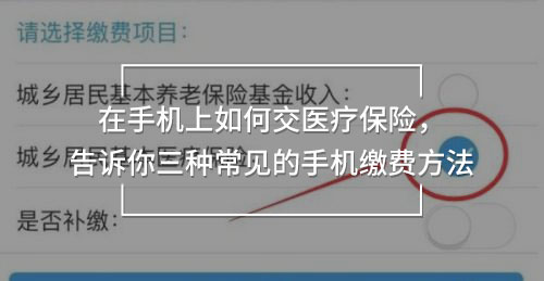 在手機(jī)上如何交醫(yī)療保險(xiǎn)