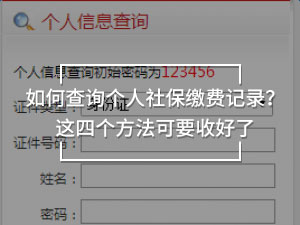 如何查詢個人社保繳費記錄