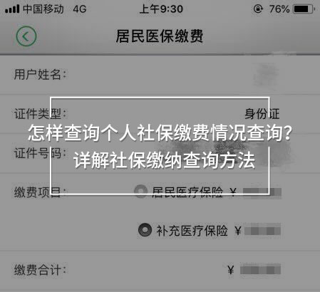 怎樣查詢個(gè)人社保繳費(fèi)情況查詢