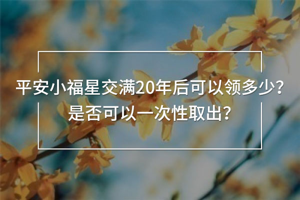 平安小福星交滿20年后