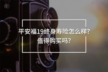 平安福19終身壽險怎么樣
