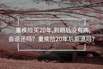 重疾險(xiǎn)買(mǎi)20年,到期后沒(méi)有病,會(huì)返還嗎