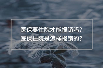 醫(yī)保要住院才能報銷嗎