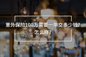 意外保險100萬需要一年交多少錢？怎么樣？