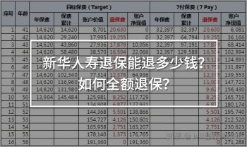 退保能退多少錢