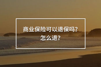 商業(yè)保險可以退保嗎？怎么退？