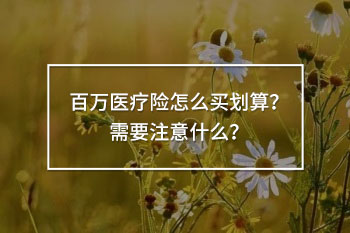 百萬醫(yī)療險(xiǎn)怎么買劃算？需要注意什么？