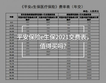 平安保險e生保2021交費表，值得買嗎？