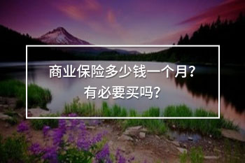 商業(yè)保險多少錢一個月
