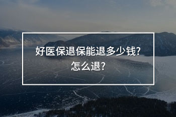 好醫(yī)保退保能退多少錢