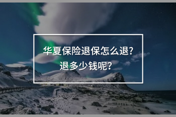 華夏保險(xiǎn)退保怎么退?