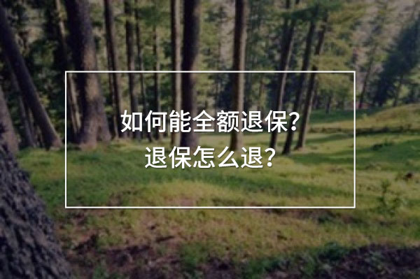 如何能全額退保