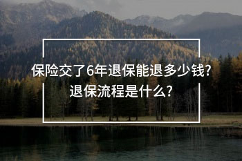 保險交了6年退保能退多少錢