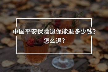 中國平安保險退保能退多少錢