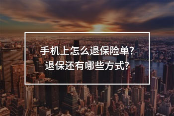 手機(jī)上怎么退保險單