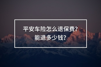 平安車險怎么退保費(fèi)