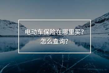 電動(dòng)車保險(xiǎn)在哪里買