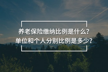養(yǎng)老保險(xiǎn)繳納比例是什么？單位和個(gè)人分別比例是多少？