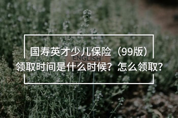 國壽英才少兒保險（99版）領(lǐng)取時間 