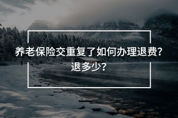養(yǎng)老保險交重復(fù)了如何辦理退費