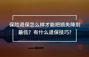 保險(xiǎn)退保怎么樣才能把損失降到最低