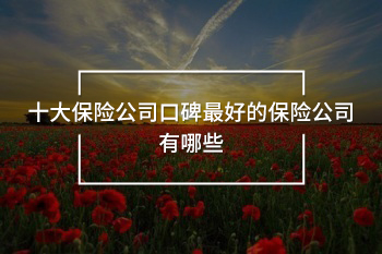 十大保險公司口碑最好的保險公司