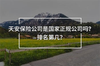 天安保險(xiǎn)公司是國(guó)家正規(guī)公司嗎