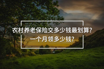 農(nóng)村養(yǎng)老保險(xiǎn)交多少錢