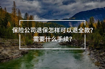 保險公司退保怎樣可以退全款