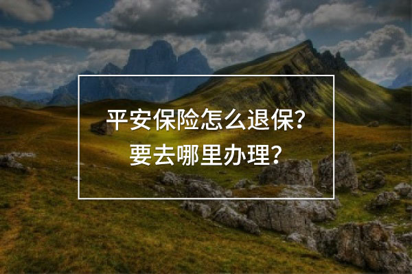 平安保險怎么退保要去哪里辦理