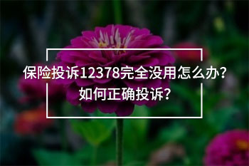 保險投訴12378完全沒用怎么辦