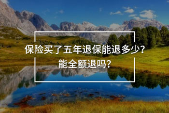 保險(xiǎn)買了五年退保能退多少
