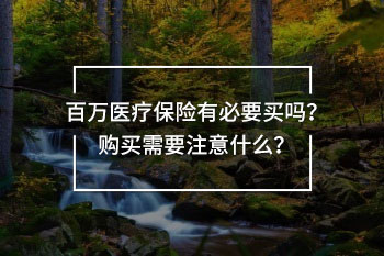 百萬(wàn)醫(yī)療保險(xiǎn)有必要買嗎