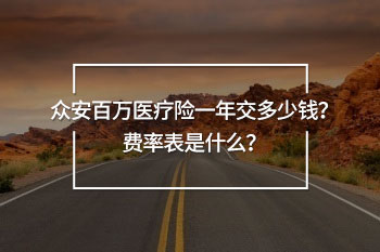 眾安百萬(wàn)醫(yī)療險(xiǎn)一年交多少錢(qián)