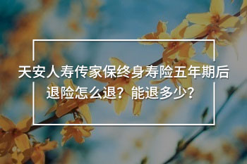 天安人壽傳家保終身壽險(xiǎn)五年期后退險(xiǎn)