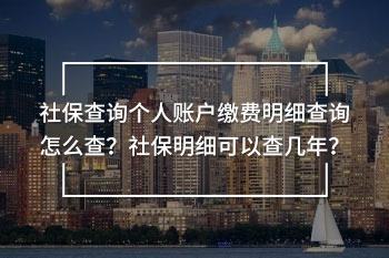 社保查詢個人賬戶繳費明細查詢